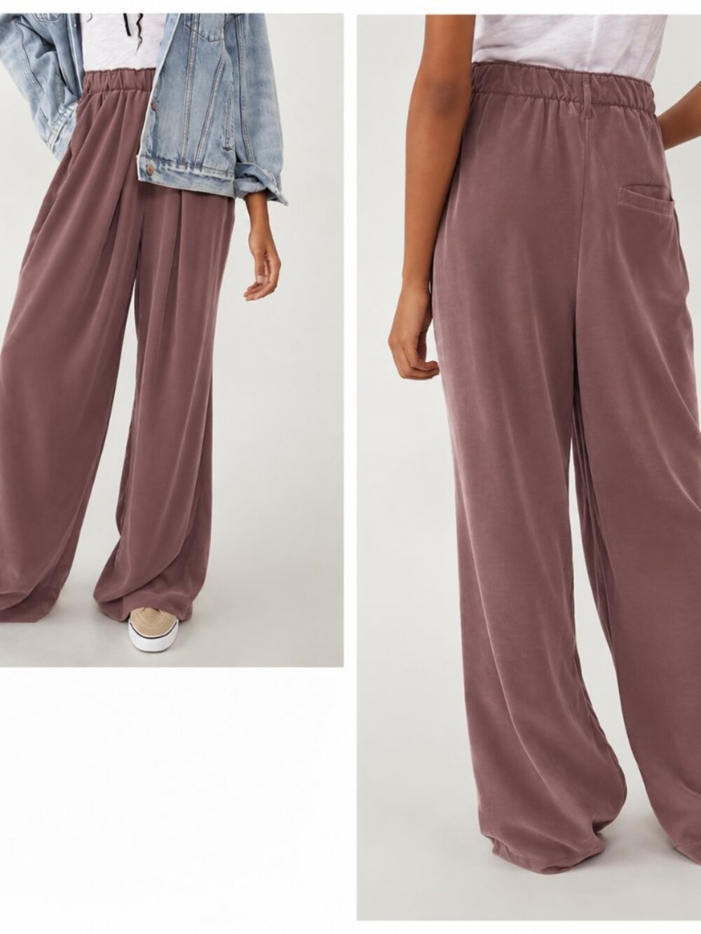 Free People relaxed, high-rise wide-leg pants Size M
